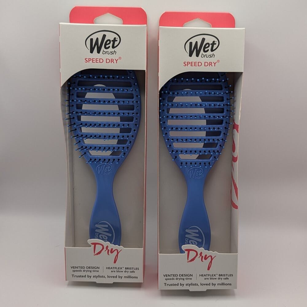 Wet Brush Speed Dry Vented Hair Brush 2 Pack New